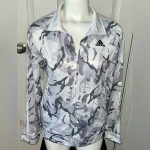 Adidas Gray and White Camouflage Jacket